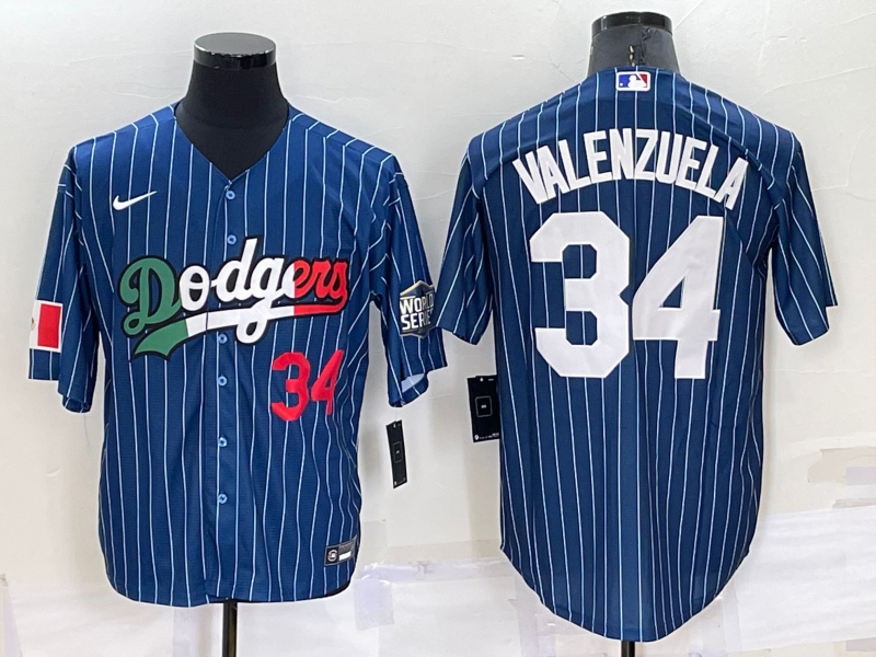 Men's Los Angeles Dodgers #34 Toro Valenzuela Navy Mexico World Series Cool Base Stitched Baseball Jersey Men's Los Angeles Dodgers #34 Toro Valenzuela Navy Mexico World Series Cool Base Stitched Baseball Jersey